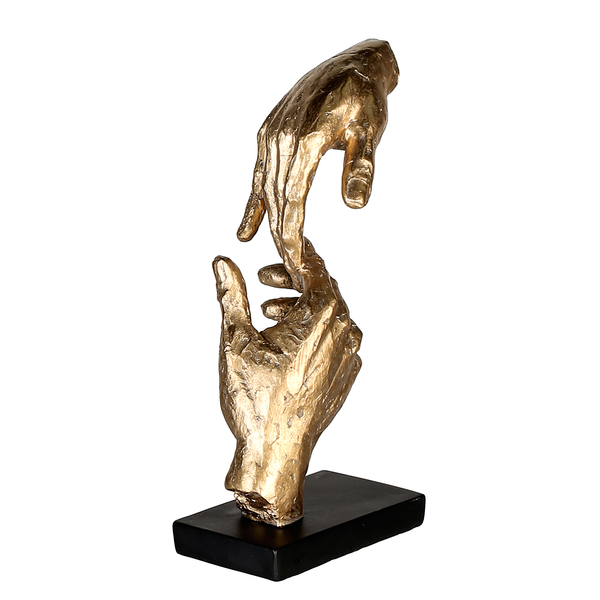Skulptur Two Hands - Kunstharz - Gold / Schwarz