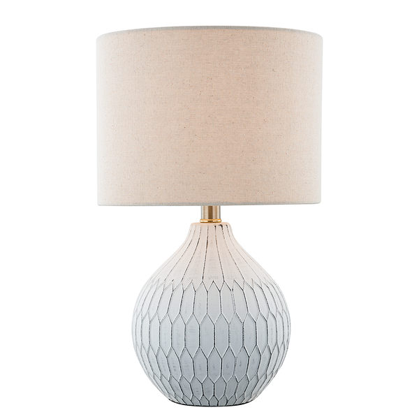 Tischleuchte Coopie - Keramik / Mischgewebe - 1-flammig