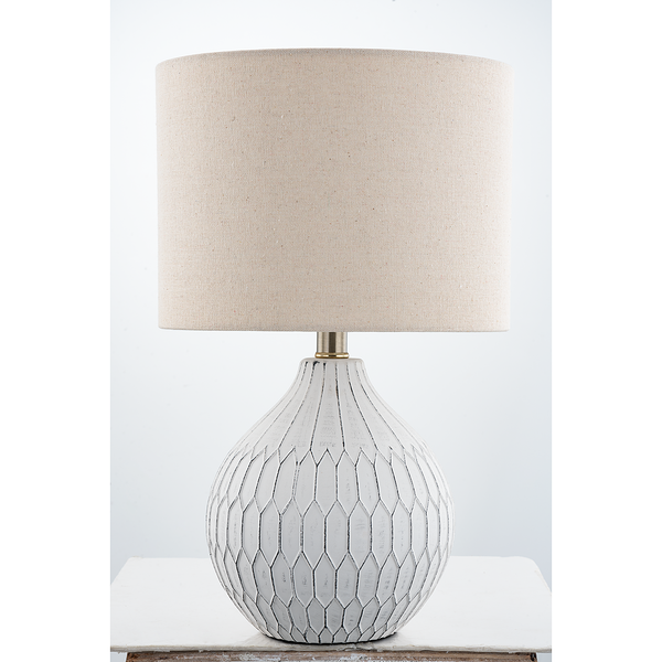 Tischleuchte Coopie - Keramik / Mischgewebe - 1-flammig