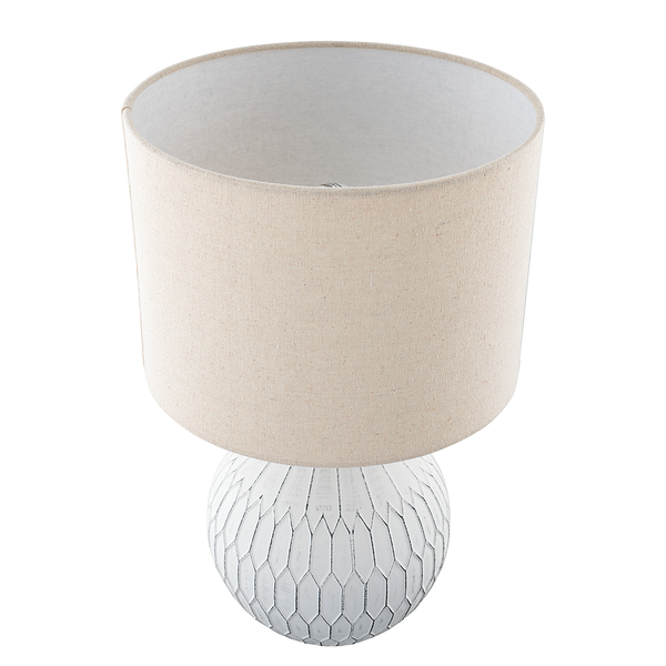 Tischleuchte Coopie - Keramik / Mischgewebe - 1-flammig