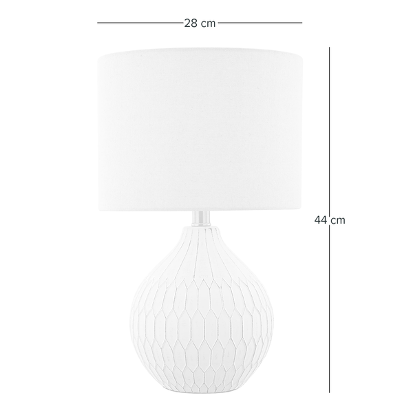 Tischleuchte Coopie - Keramik / Mischgewebe - 1-flammig