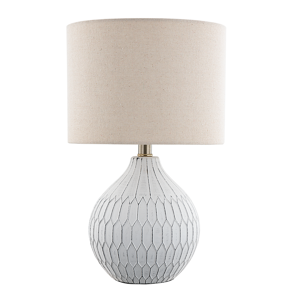 Tischleuchte Coopie - Keramik / Mischgewebe - 1-flammig