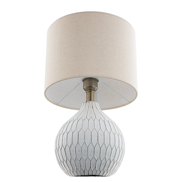 Tischleuchte Coopie - Keramik / Mischgewebe - 1-flammig