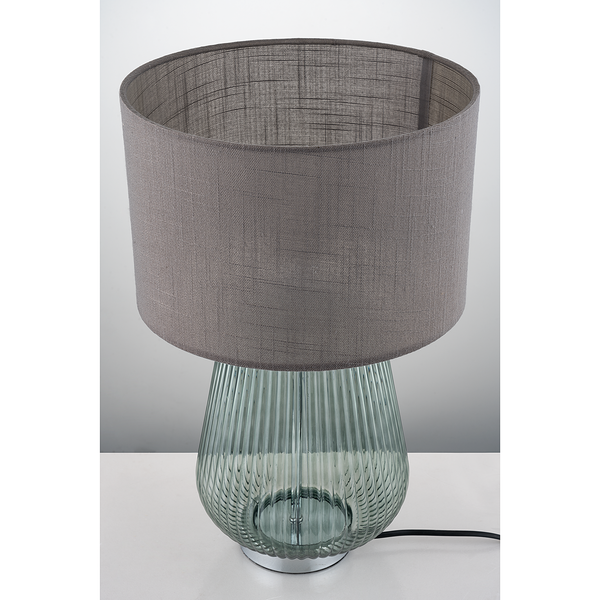 Tischleuchte Covesea - Leinen / Glas - 1-flammig - Grün