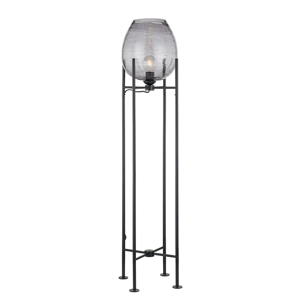 Stehleuchte Cutler - Eisen / Rauchglas - 1-flammig