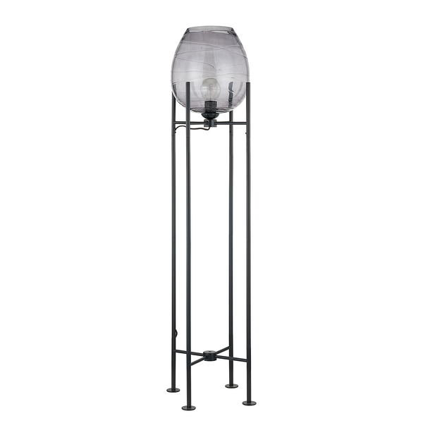 Stehleuchte Cutler - Eisen / Rauchglas - 1-flammig