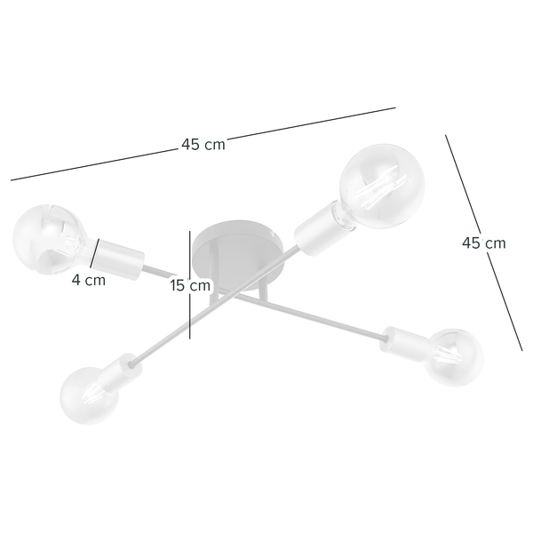 Deckenleuchte Crieff - Eisen - 4-flammig