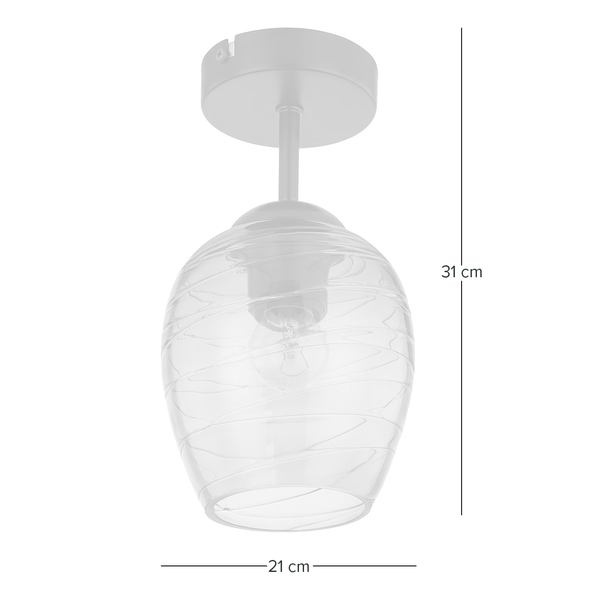 Deckenleuchte Cutler - Eisen / Rauchglas - Flammenanzahl: 1