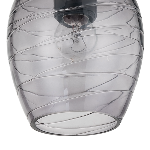 Deckenleuchte Cutler - Eisen / Rauchglas - Flammenanzahl: 1