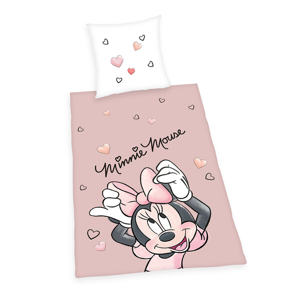 Bettwäsche Minnie Mouse III - Renforcé - Altrosa / Weiß
