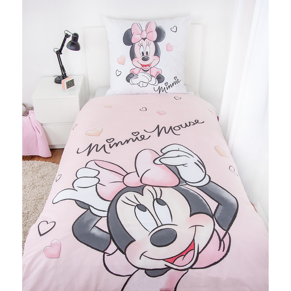 Bettwäsche Minnie Mouse III - Renforcé - Altrosa / Weiß