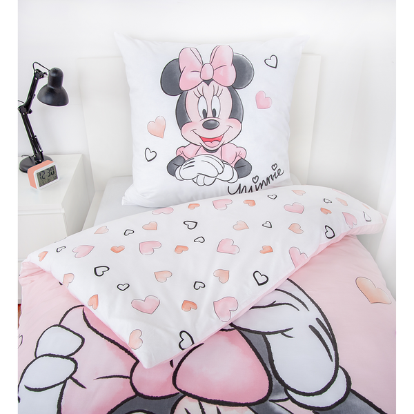 Bettwäsche Minnie Mouse III - Renforcé - Altrosa / Weiß