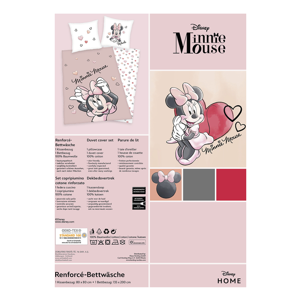 Bettwäsche Minnie Mouse III - Renforcé - Altrosa / Weiß
