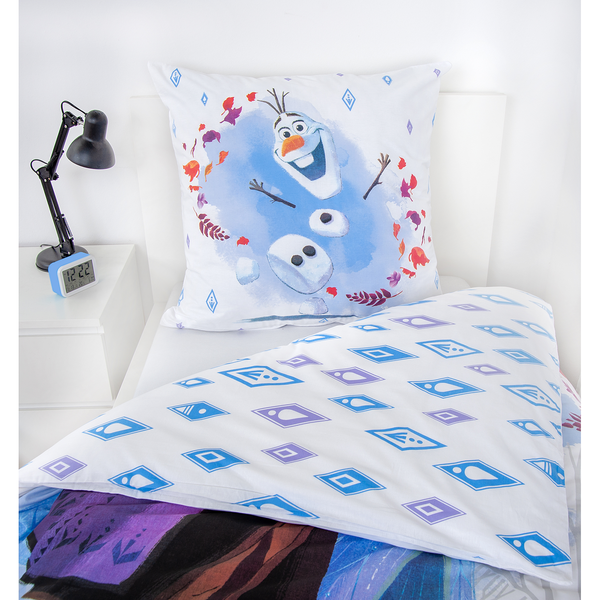 Bettwäsche Eiskönigin 2 I - Blau / Weiß - 135 x 200 cm + Kissen 80 x 80 cm - Renforcé