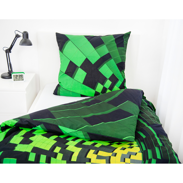 Bettwäsche 3D-Effekt - Renforcé - Schwarz / Grün
