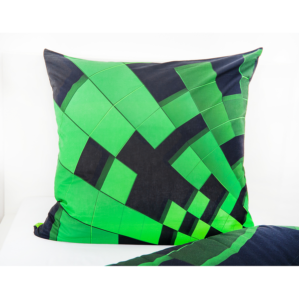 Bettwäsche 3D-Effekt - Renforcé - Schwarz / Grün