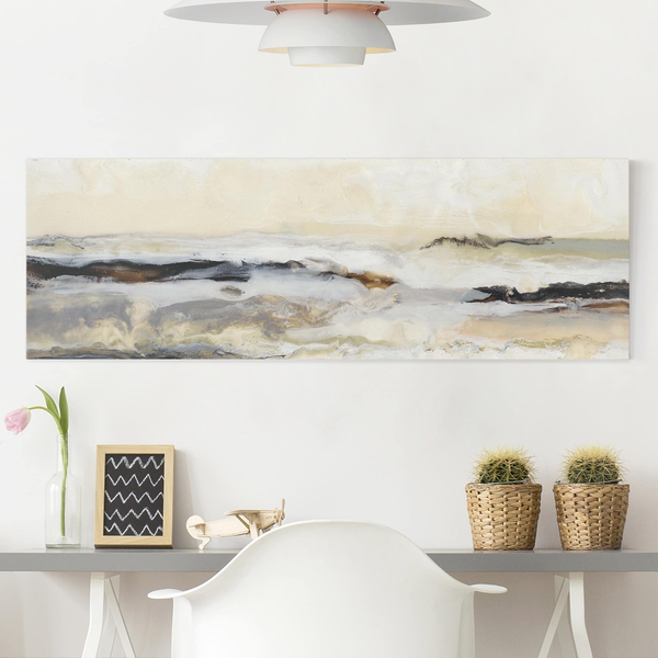 Leinwandbild Fröhlicher Horizont I - Beige - 120 x 40 x 2 cm - Breite: 120 cm