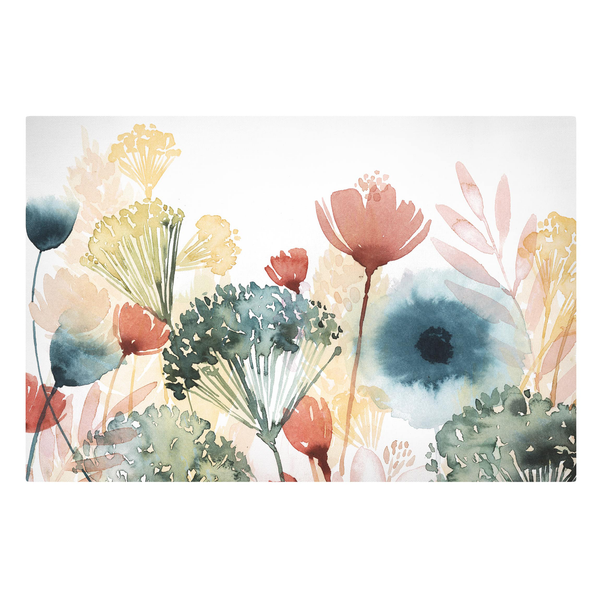 Leinwandbild Wildblumen im Sommer I - Weiß - 90 x 60 x 2 cm - Breite: 90 cm