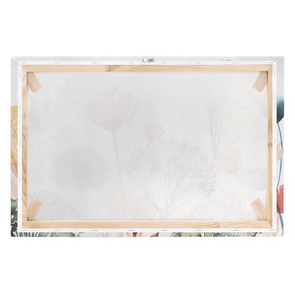 Leinwandbild Wildblumen im Sommer I - Weiß - 90 x 60 x 2 cm - Breite: 90 cm