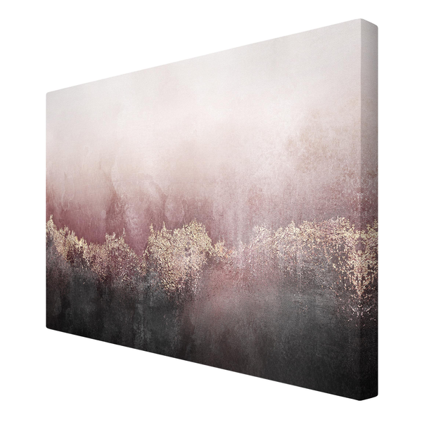 Leinwandbild Goldene Dämmerung Rosa I - Pink - 90 x 60 x 2 cm - Breite: 90 cm