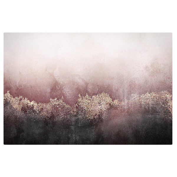 Leinwandbild Goldene Dämmerung Rosa I - Pink - 90 x 60 x 2 cm - Breite: 90 cm