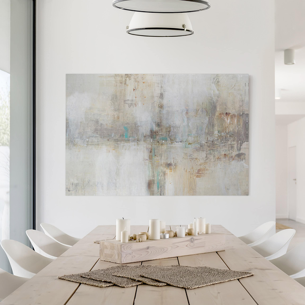 Leinwandbild Essenz II - Grau - 90 x 60 x 2 cm - Breite: 90 cm