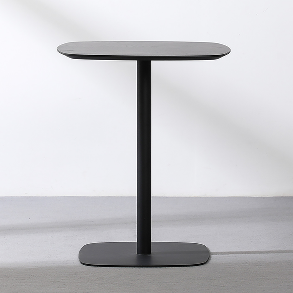 Bistrotisch Finse - Echtholzfurnier / Metall - Eiche Schwarz / Schwarz