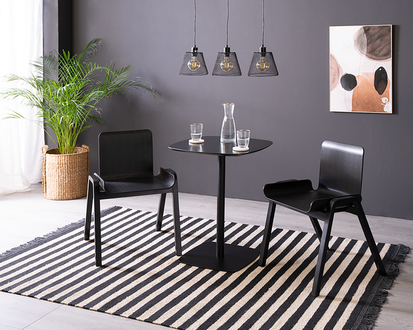 Bistrotisch Finse - Echtholzfurnier / Metall - Eiche Schwarz / Schwarz