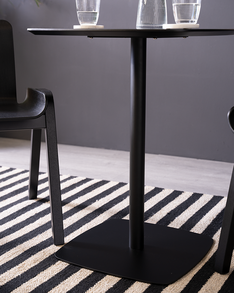 Bistrotisch Finse - Echtholzfurnier / Metall - Eiche Schwarz / Schwarz