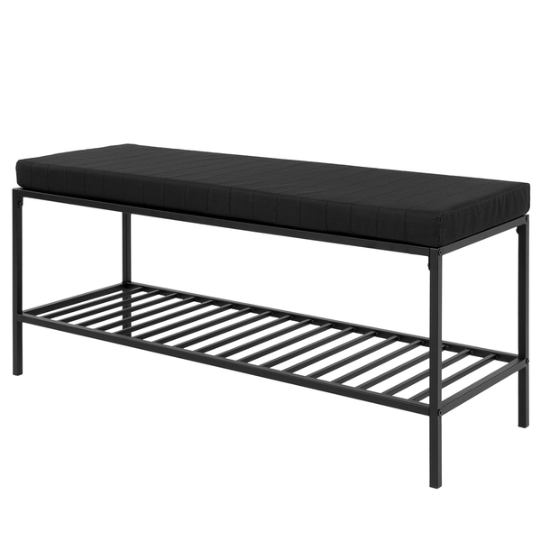 Garderobenbank Vapi - Webstoff / Metall - Schwarz