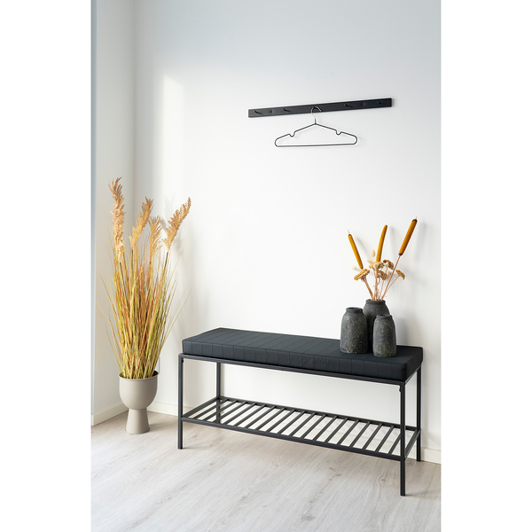 Garderobenbank Vapi - Webstoff / Metall - Schwarz