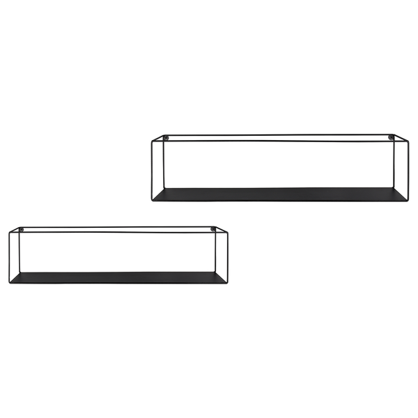 Wandregal Tarifa 2er-Set - Metall - Schwarz