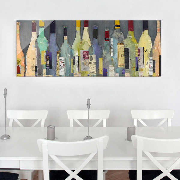 Glasbild Spirituosen - Blau - 125 x 50 x 0,4 cm - 125 x 50 cm