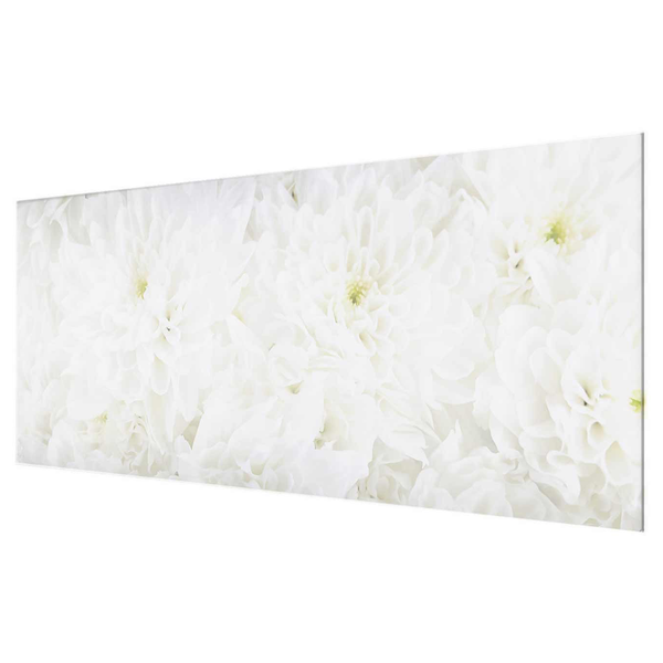Glasbild Dahlien Blumenmeer - Weiß - 80 x 30 x 0,4 cm - 80 x 30 cm