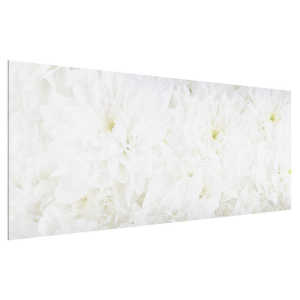 Glasbild Dahlien Blumenmeer - Weiß - 80 x 30 x 0,4 cm - 80 x 30 cm