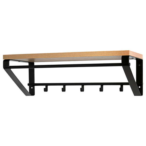 Wandgarderobe Epistel - Metall - Eiche Dekor / Schwarz