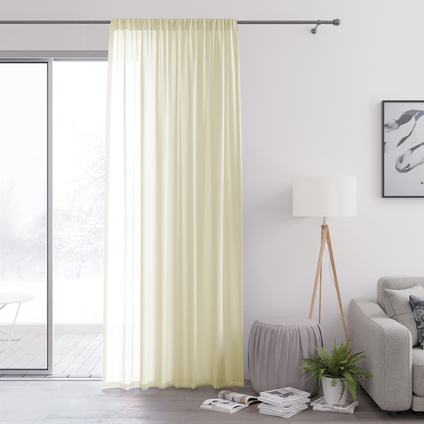 Vorhang mit Kräuselband Oilie - Polyester - Ecru - 140 x 270 cm