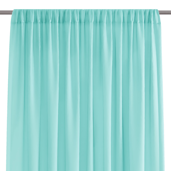 Vorhang mit Kräuselband Oilie - Polyester - Türkis - 140 x 270 cm