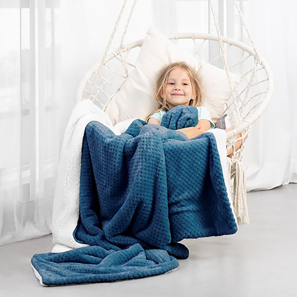 Kuscheldecke Leepy - Polyester - Dunkelblau - 130 x 180 cm