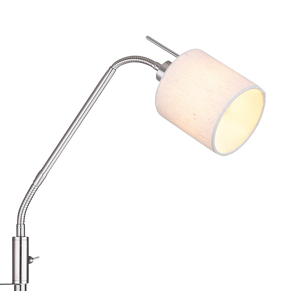 Stehleuchte Ava II - Flachgewebe / Eisen - 1-flammig