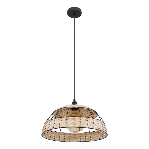 Pendelleuchte Strahler - Rattan / Eisen - 1-flammig