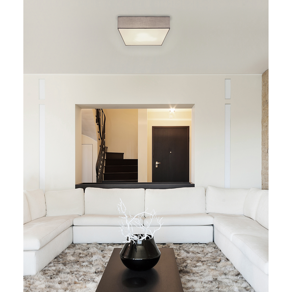 Deckenleuchte Sanna II - Flachgewebe / Eisen - 3-flammig