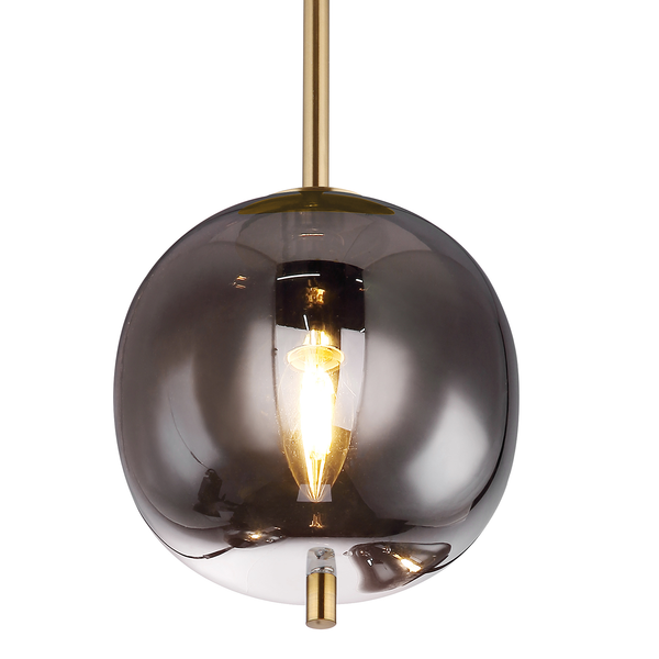 Pendelleuchte Blacky II - Glas / Eisen - 3-flammig