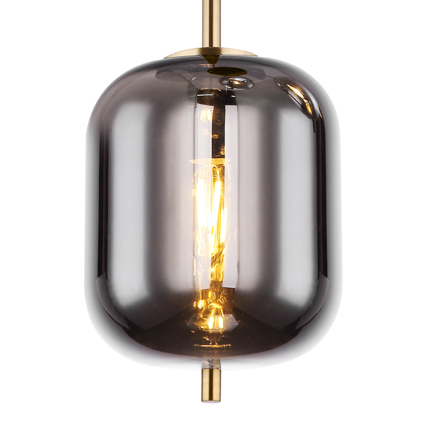 Pendelleuchte Blacky II - Glas / Eisen - 3-flammig