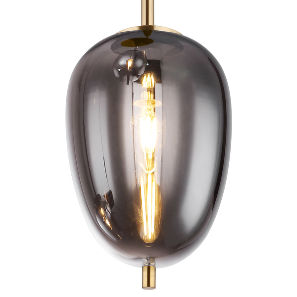 Pendelleuchte Blacky II - Glas / Eisen - 3-flammig