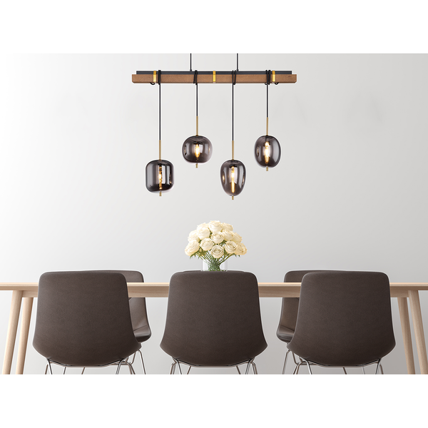 Pendelleuchte Blacky I - Glas - 4-flammig
