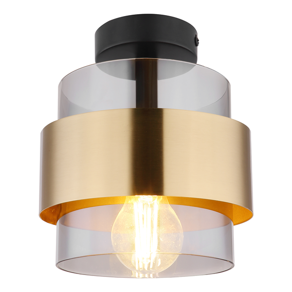 Deckenleuchte Milley - Klarglas / Eisen - 1-flammig