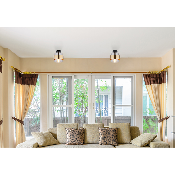 Deckenleuchte Milley - Klarglas / Eisen - 1-flammig