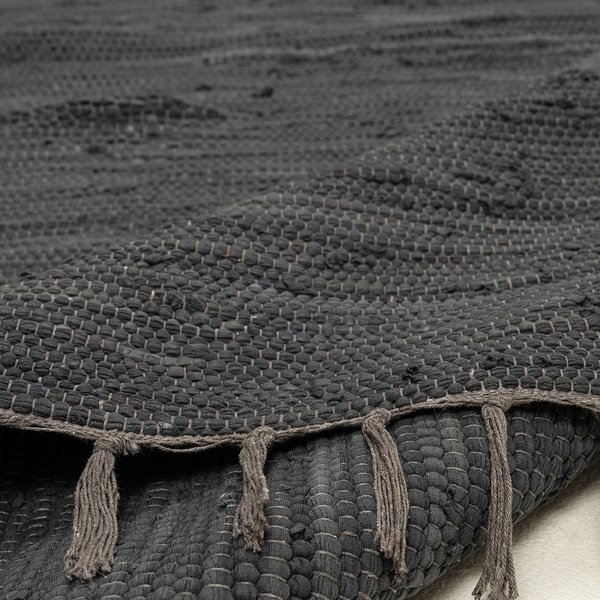 Teppich Happy Cotton - Baumwolle - Anthrazit - 70 x 140 cm