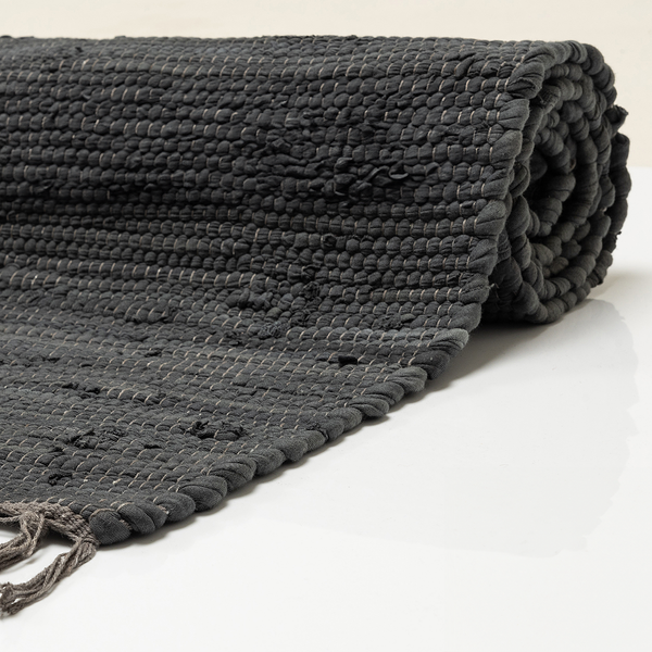 Teppich Happy Cotton - Baumwolle - Anthrazit - 70 x 140 cm